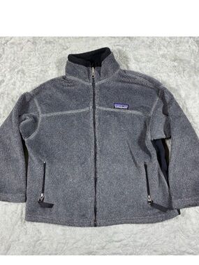 Patagonia Kids Fleece Full Zip Jacket Size S Gray Retro Pile Layering Outdoors